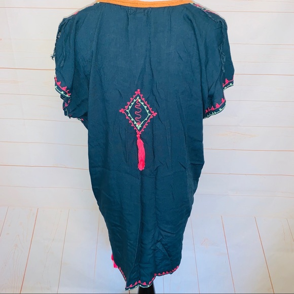 Beaches & Boho swimsuit Coverup Embroidered Tassle - Picture 4 of 8